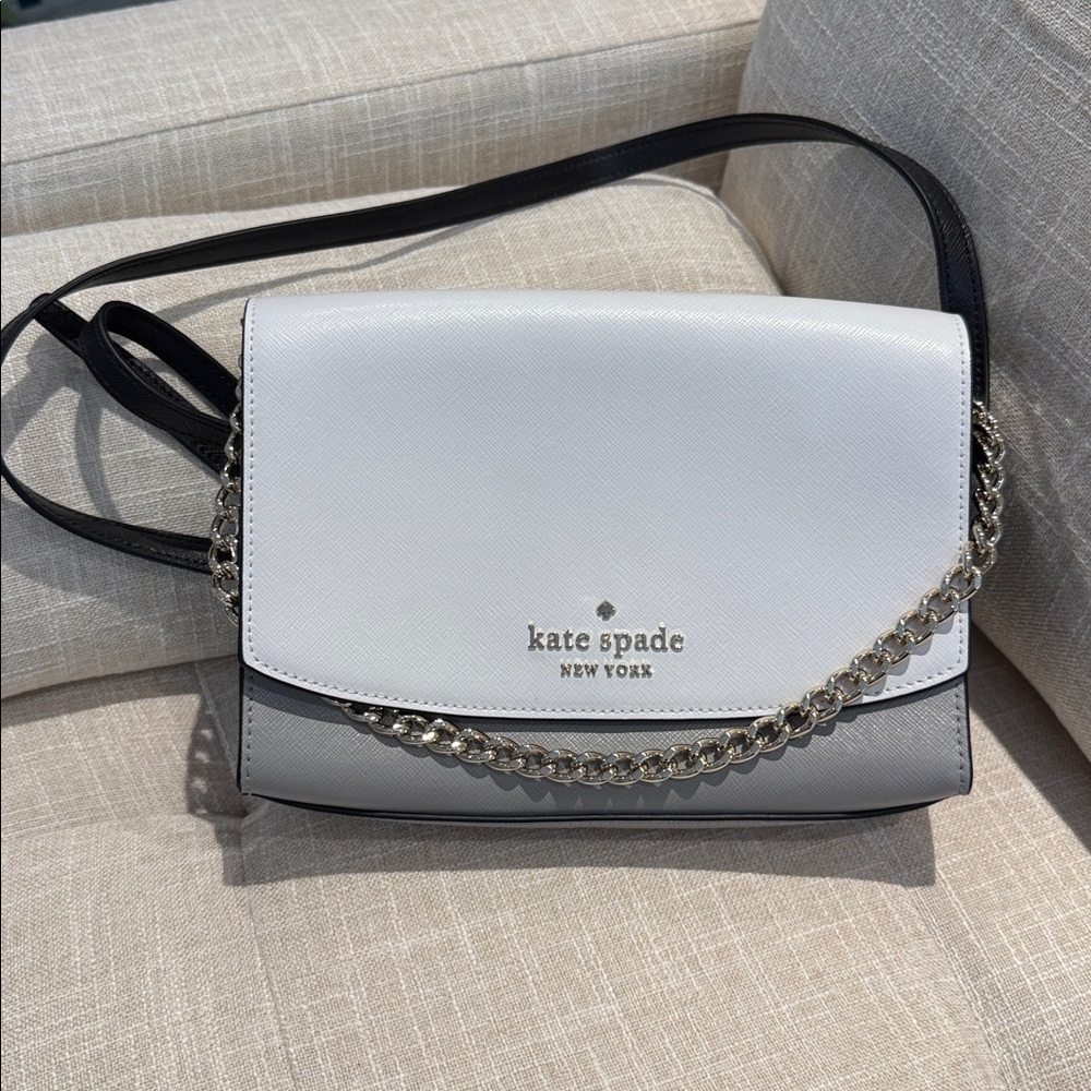 Kate Spade Light Gray Crossbody Bag with Chain